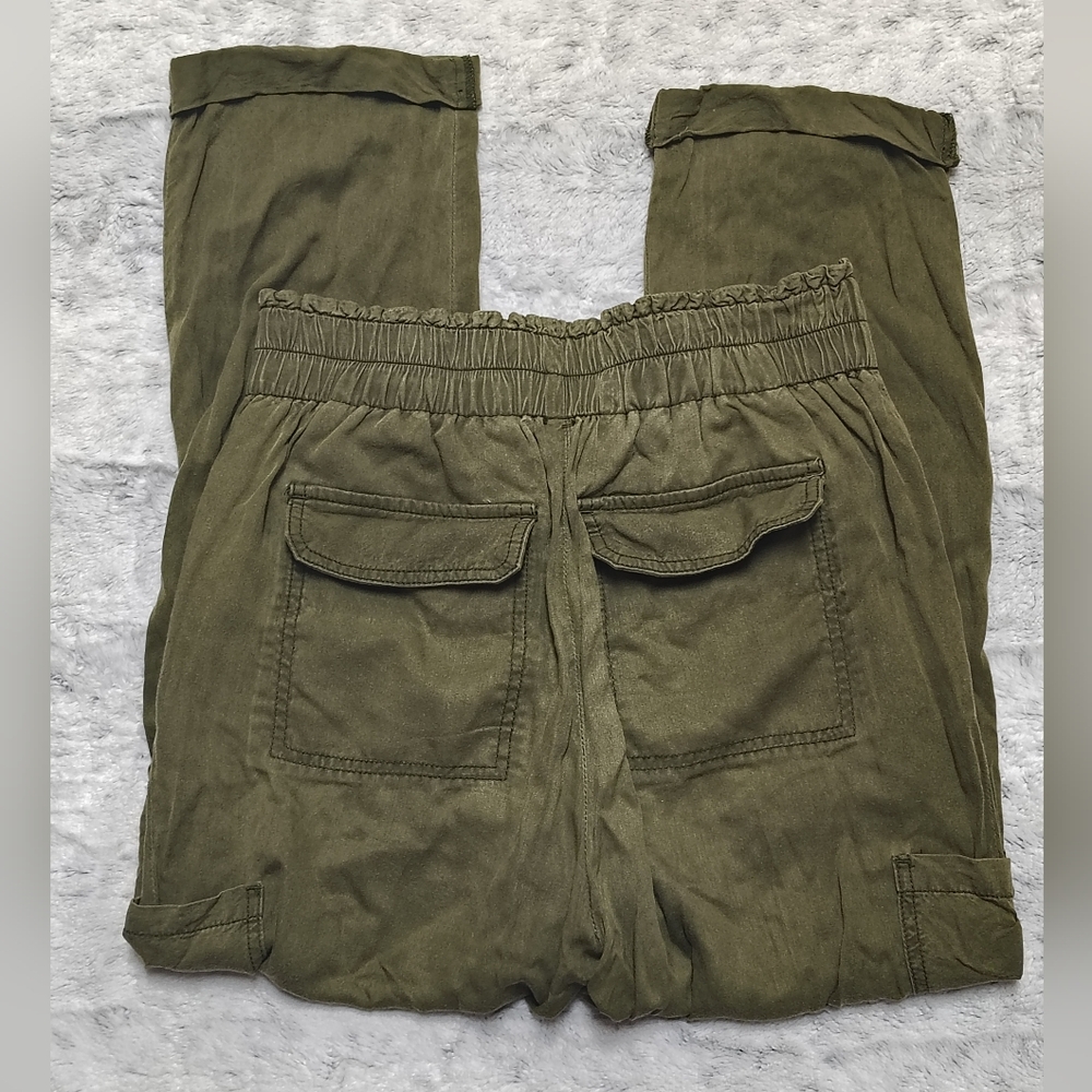 Free People Summer's Over Cargo Pants Olive Green Women's 2 Boho Hippie Relaxed - Picture 6 of 12